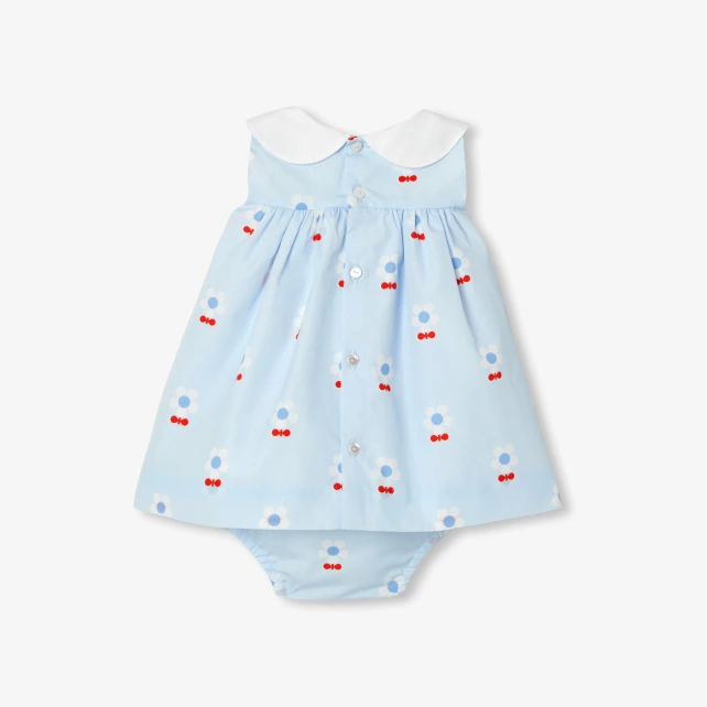 Robe bébé fille en popeline motif fleur
