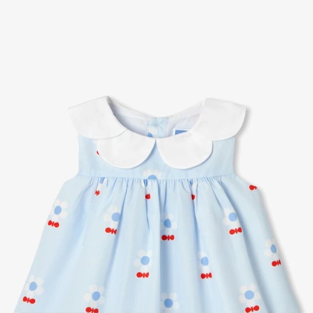 Robe bébé fille en popeline motif fleur