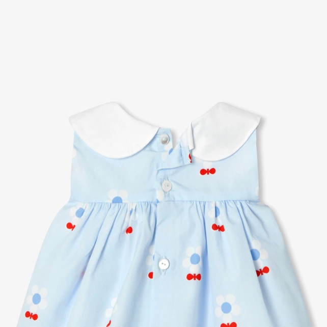 Robe bébé fille en popeline motif fleur
