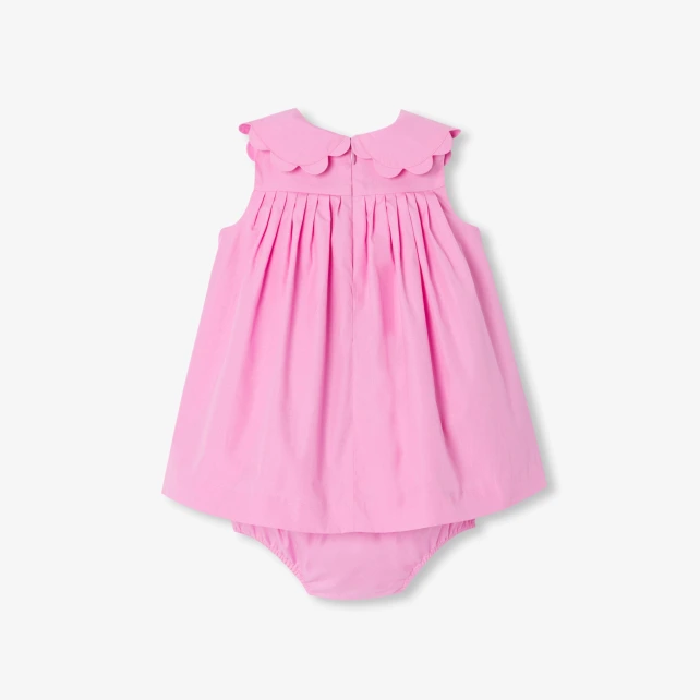 Robe de cérémonie bébé fille en popeline de coton
