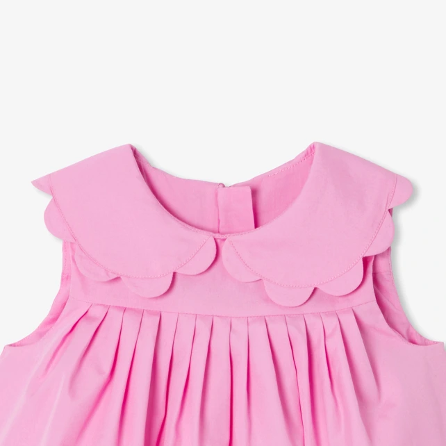 Robe de cérémonie bébé fille en popeline de coton