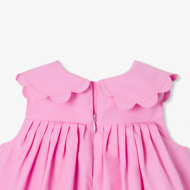 Robe de cérémonie bébé fille en popeline de coton
