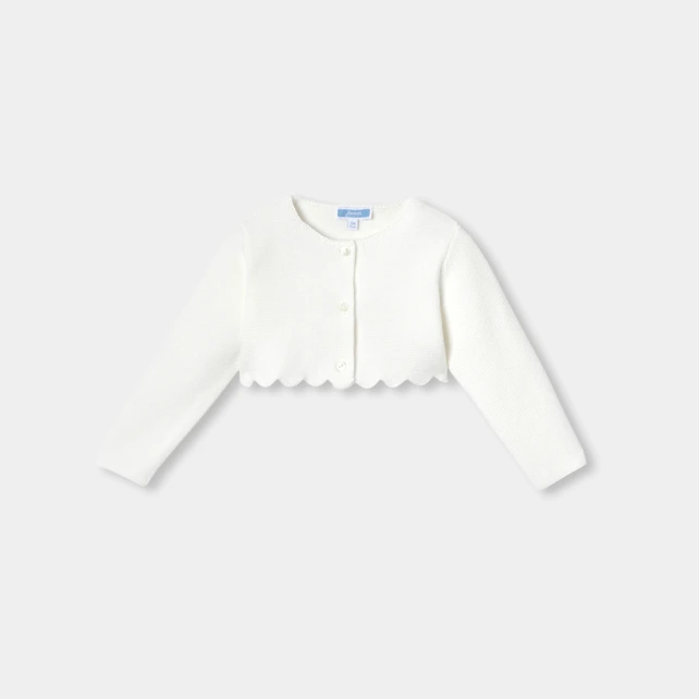 Boléro bébé fille en point mousse