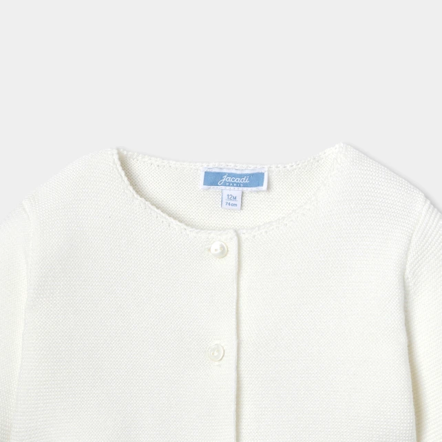 Boléro bébé fille en point mousse