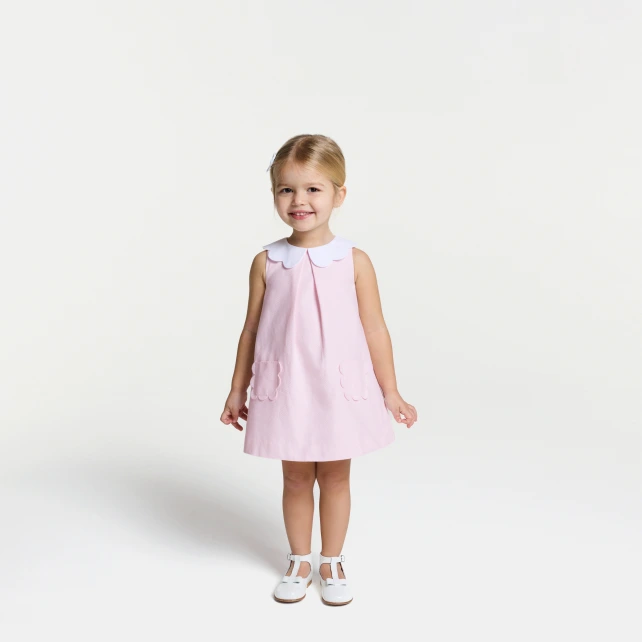 Robe de cérémonie bébé fille coupe trapèze