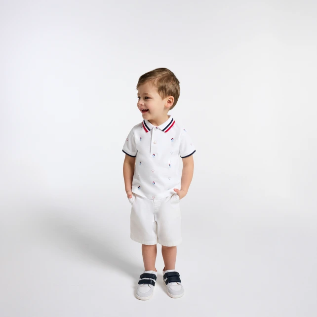 Polo bébé garçon en piqué de coton imprimé