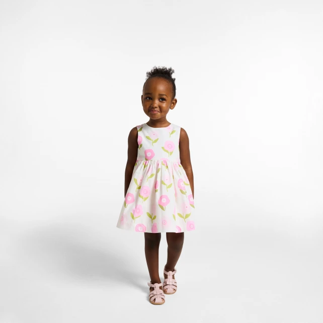 Robe bébé fille sans manches en coton