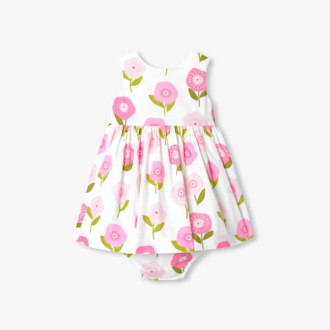 Robe bébé fille sans manches en coton