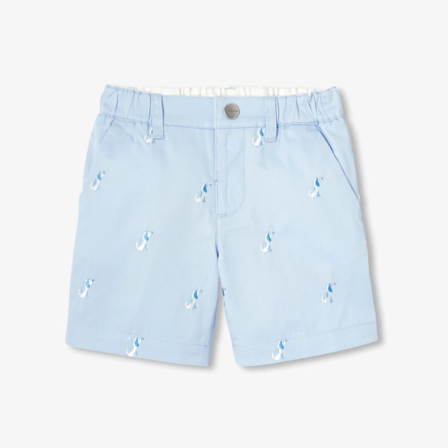 Short bébé garçon en twill brodé petits chiens