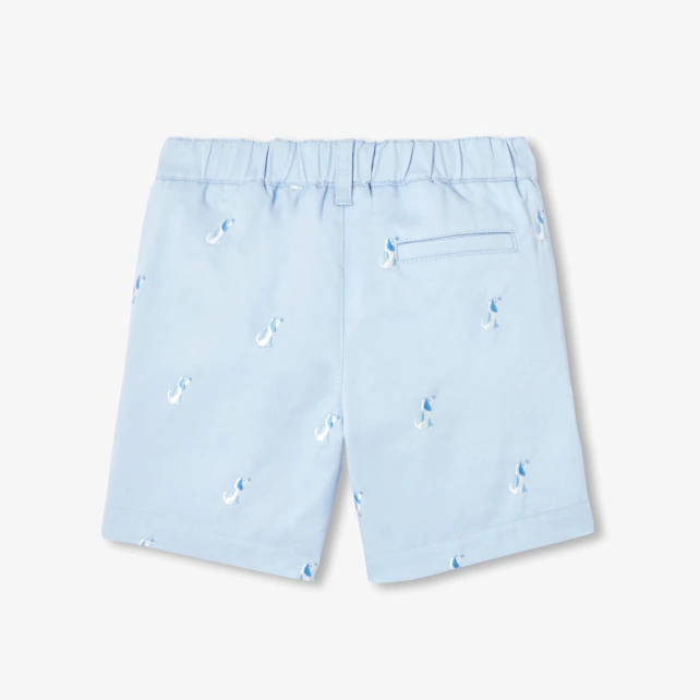 Short bébé garçon en twill brodé petits chiens