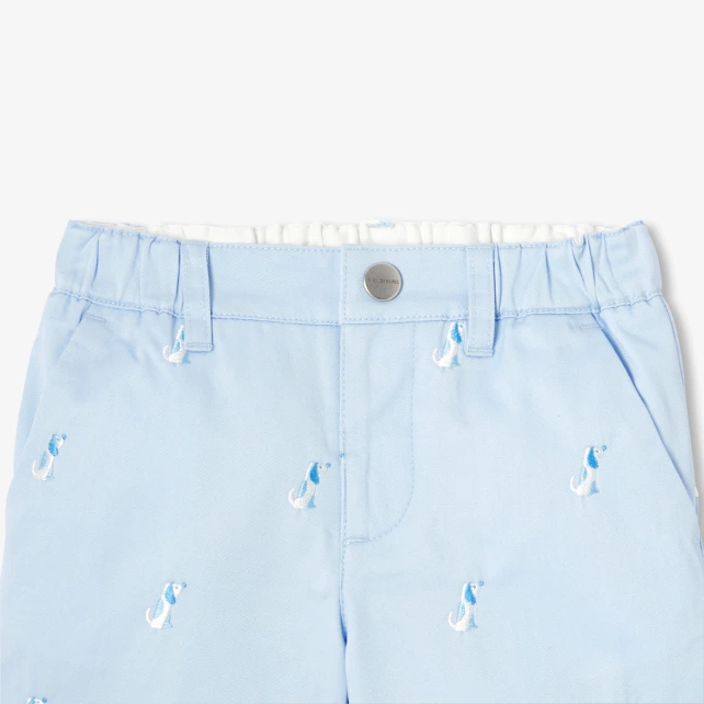 Short bébé garçon en twill brodé petits chiens