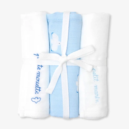Lot de 3 langes en coton