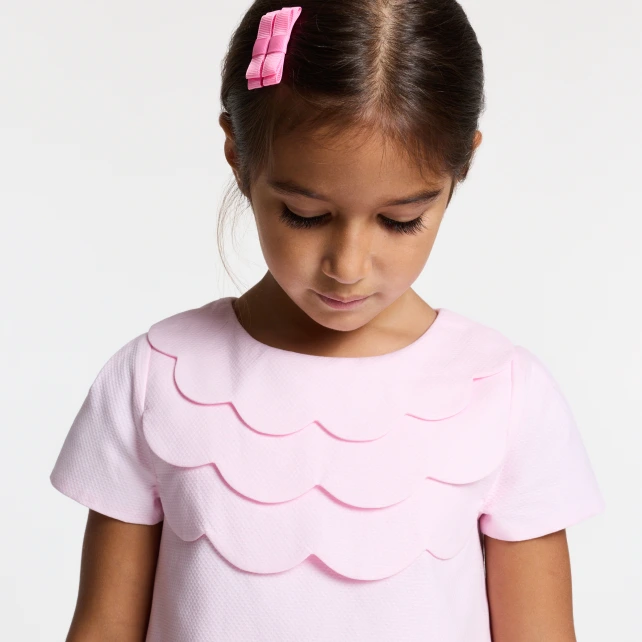 Robe cérémonie enfant fille en piqué alvéolé