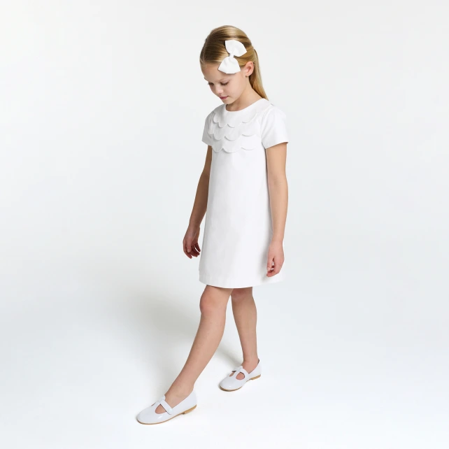 Robe cérémonie enfant fille en piqué alvéolé