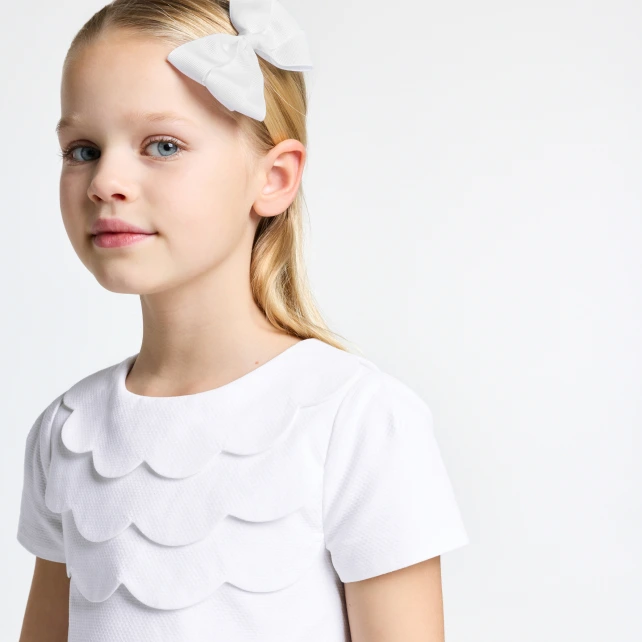 Robe cérémonie enfant fille en piqué alvéolé