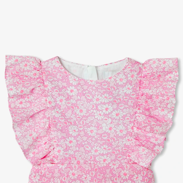 Robe cérémonie enfant fille en tissu Liberty