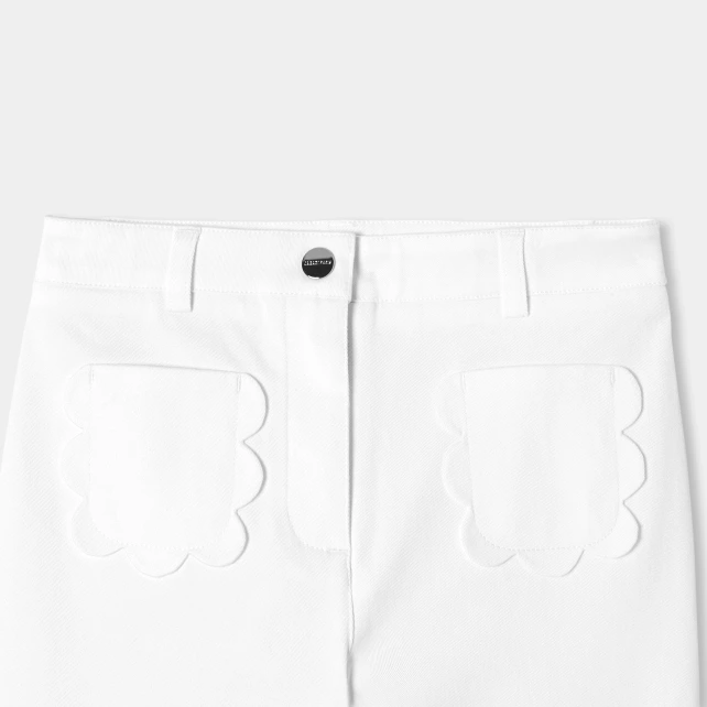 Pantalon enfant fille coupe large en twill