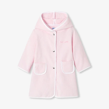 Peignoir de bain bébé fille en coton éponge