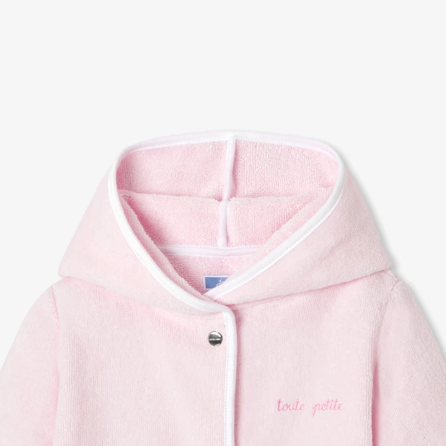 Peignoir de bain bébé fille en coton éponge