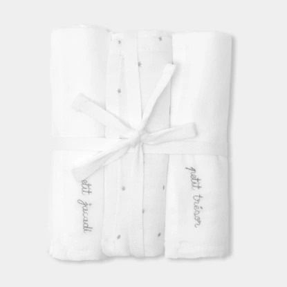 Lot de 3 langes bébé en coton