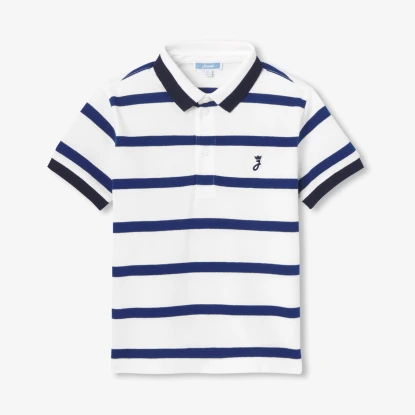 Polo enfant garçon piqué de coton rayé
