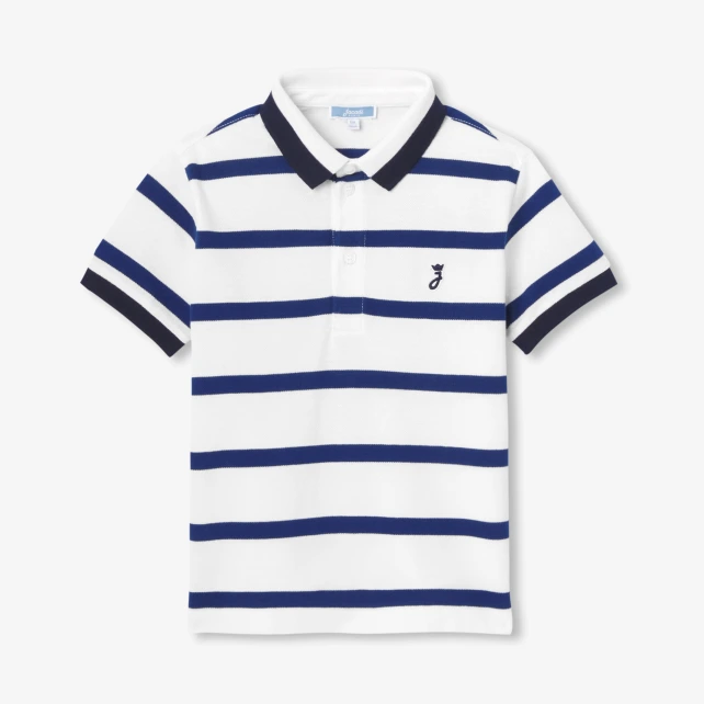 Polo enfant garçon piqué de coton rayé