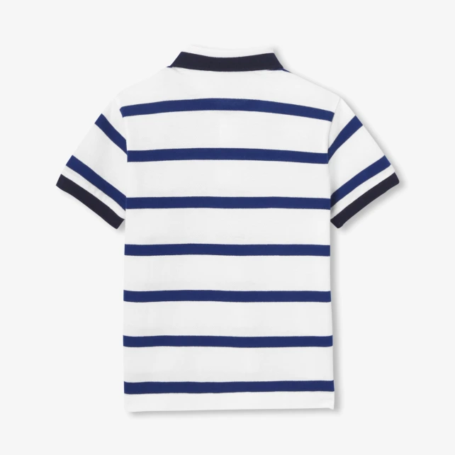 Polo enfant garçon piqué de coton rayé