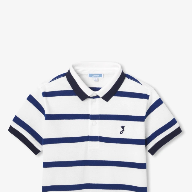 Polo enfant garçon piqué de coton rayé