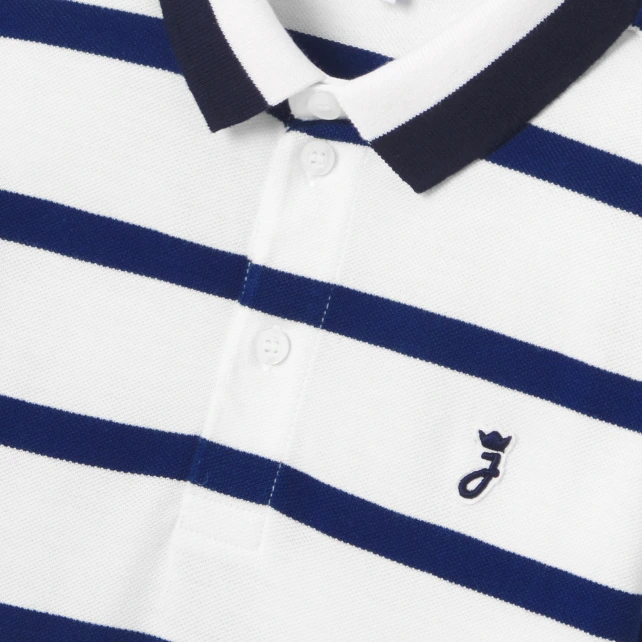 Polo enfant garçon piqué de coton rayé