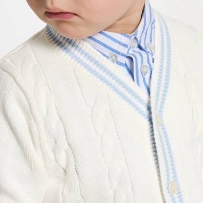 Cardigan bébé garçon en coton torsadé