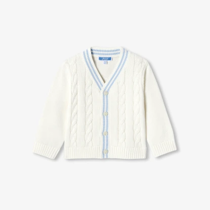 Cardigan bébé garçon en coton torsadé