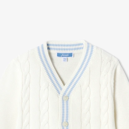 Cardigan bébé garçon en coton torsadé