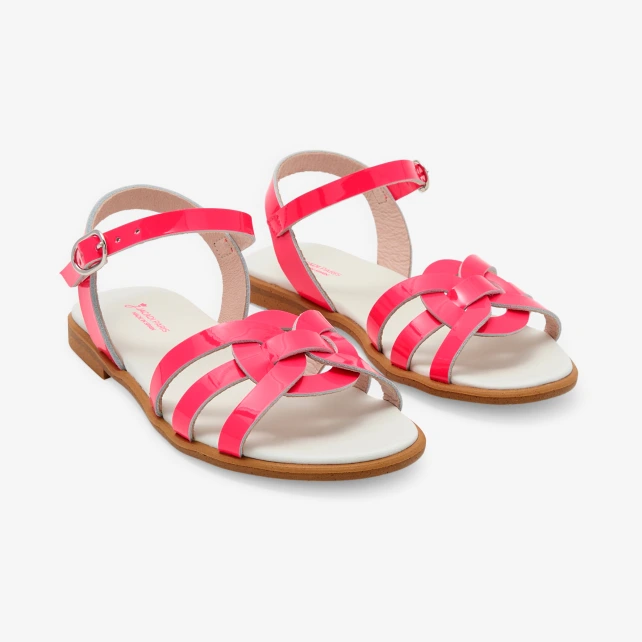 Sandales enfant fille en cuir verni