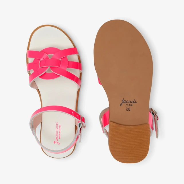 Sandales enfant fille en cuir verni