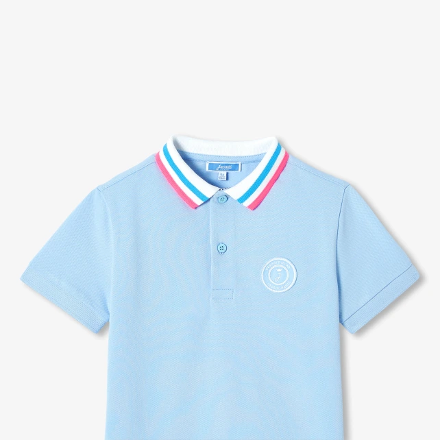 Polo enfant garçon en mini piqué de coton