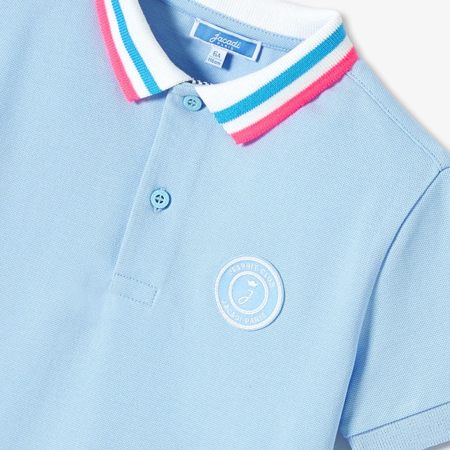 Polo enfant garçon en mini piqué de coton