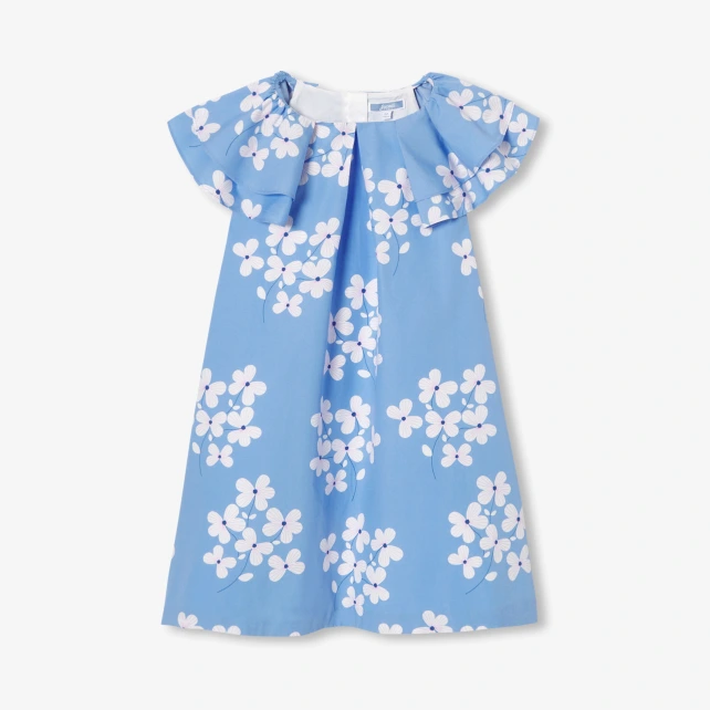 Robe enfant fille en popeline à imprimé floral