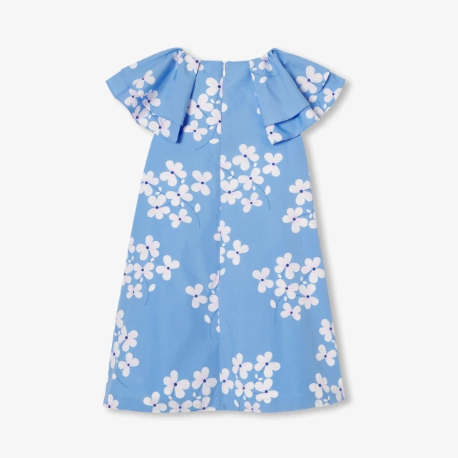 Robe enfant fille en popeline à imprimé floral
