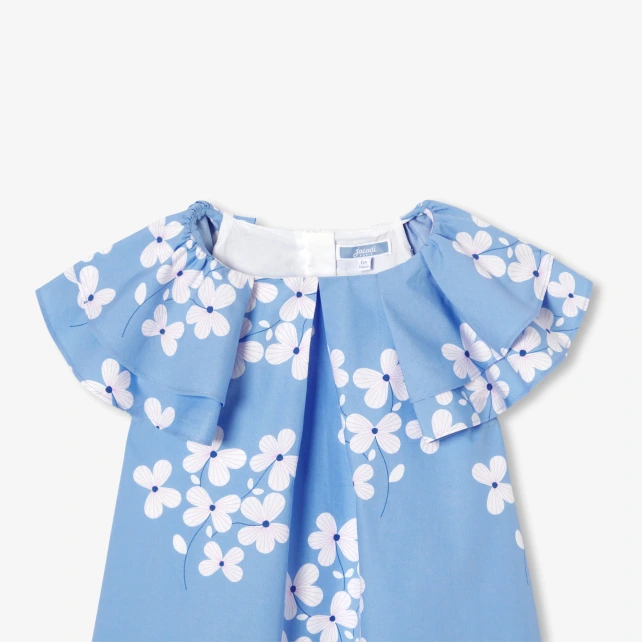 Robe enfant fille en popeline à imprimé floral