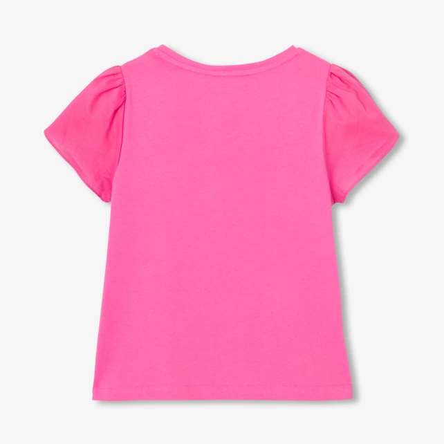 T-shirt enfant fille en coton manches courtes tulipe