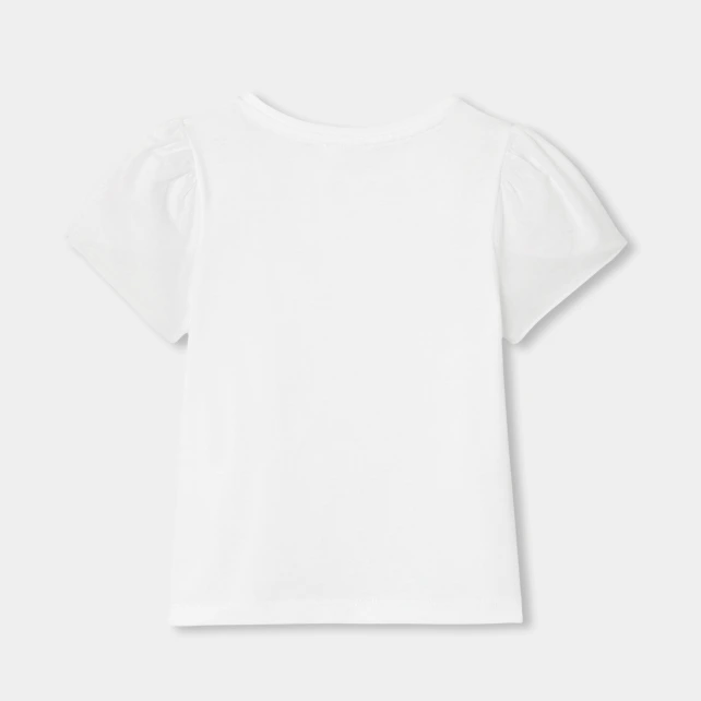 T-shirt enfant fille en coton manches courtes tulipe