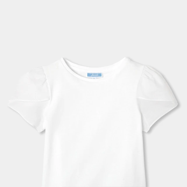 T-shirt enfant fille en coton manches courtes tulipe