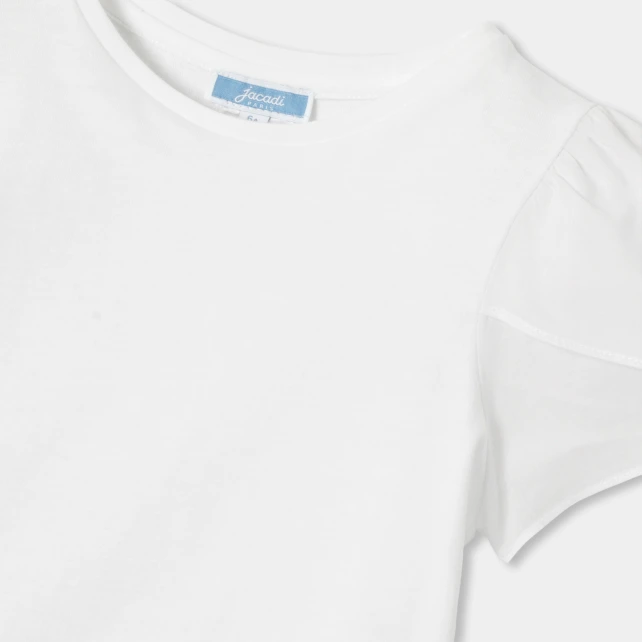 T-shirt enfant fille en coton manches courtes tulipe