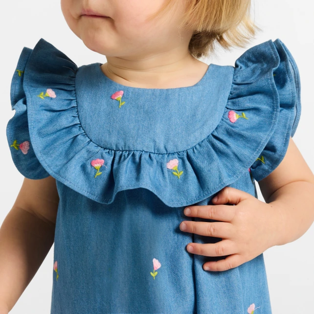 Robe bébé fille en chambray