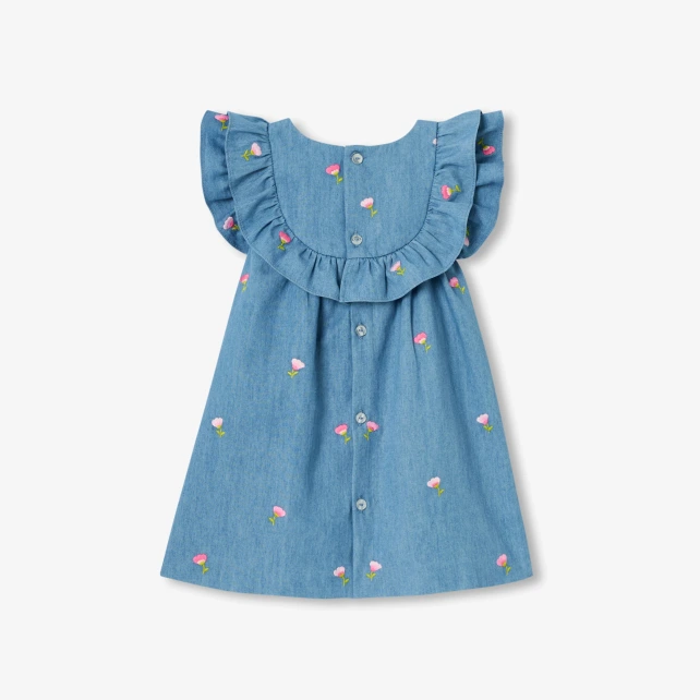 Robe bébé fille en chambray