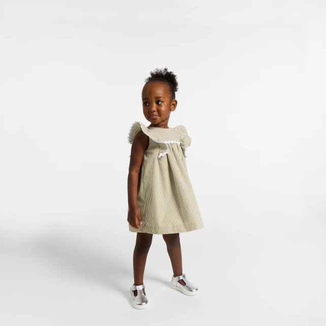 Robe bébé fille en popeline rayée