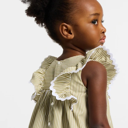 Robe bébé fille en popeline rayée