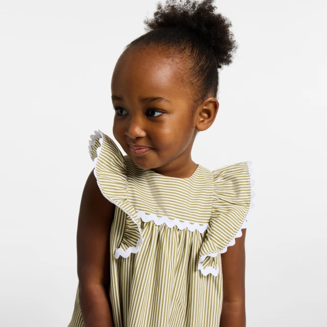 Robe bébé fille en popeline rayée