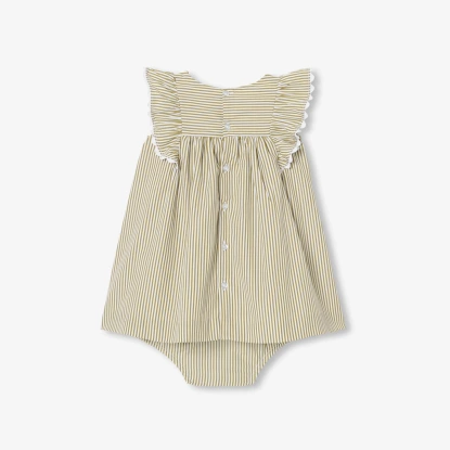 Robe bébé fille en popeline rayée