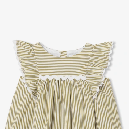 Robe bébé fille en popeline rayée